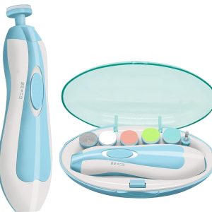 Baby Nail Trimmer New Born With Lights | Electric Baby Nail Cutter 0-6 Months With Multiple Filer Heads Adjustment | New Born Baby Products, Pack of 1
